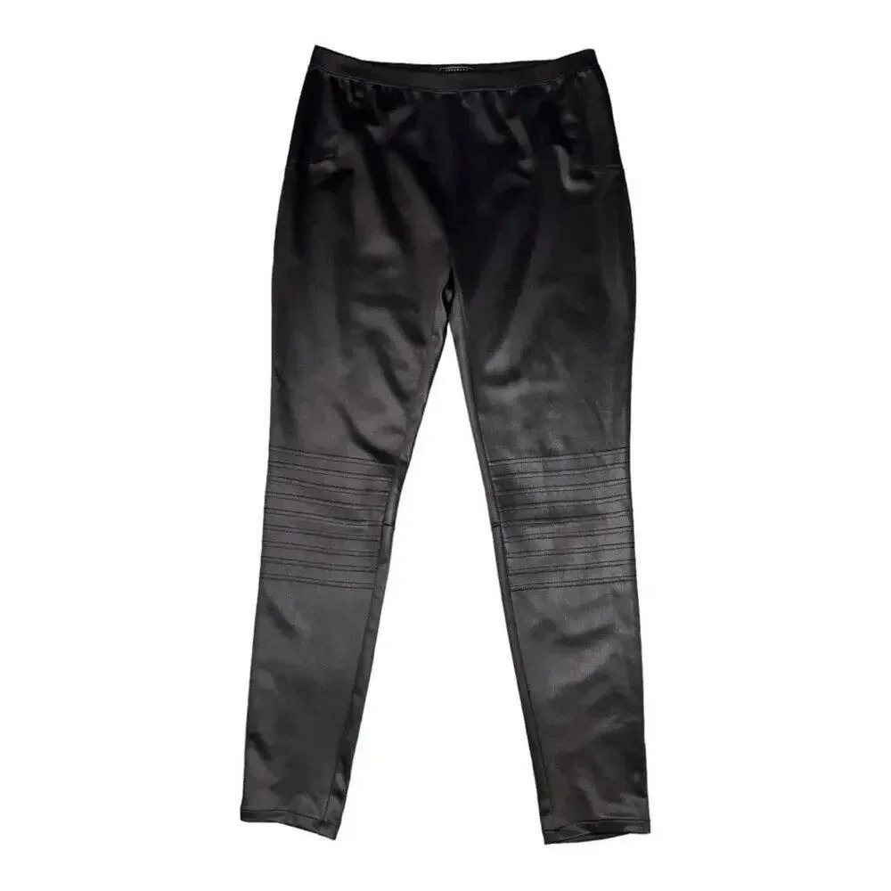 NEW Metaphor Women’s Medium Black Onyx Moto Coated Leggings NWT